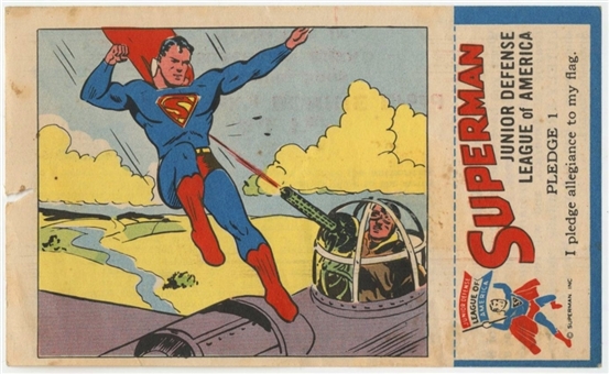 1940s D143 Manbecks Bonnie Bread "Superman - Junior Defense League of America" #17 "Superman Catches Spies", With Coupon